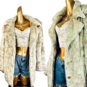Vintage 70s Hippie Boho Faux Fur PENNY LANE Coat